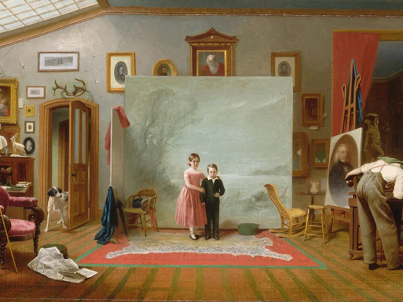 1818-Thomas Le Clear - Interno con ritratti